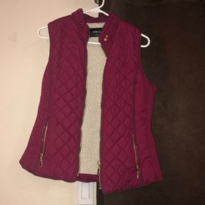 Red fleece vest